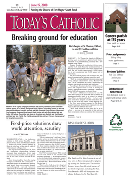Breaking Ground for Education at 125 Years Rural Parish Is a Beacon Work Begins at St