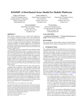 A Distributed Actor Model for Mobile Platforms