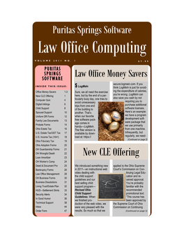 Volume 2011, No. 1 Law Office Computing Page Puritas Springs Software Law Office Computing