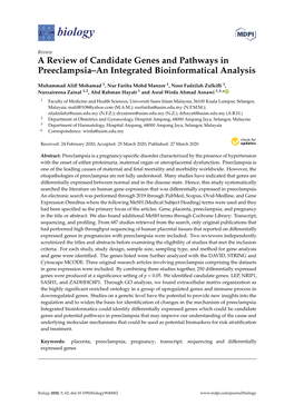 A Review of Candidate Genes and Pathways in Preeclampsia–An Integrated Bioinformatical Analysis