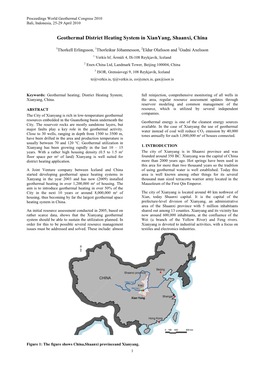 Geothermal District Heating System in Xianyang, Shaanxi, China