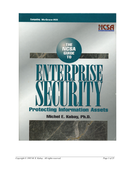 NCSA Guide to Enterprise Security ______