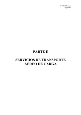 Parte E Servicios De Transporte Aéreo De Carga