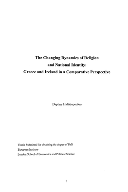 The Changing Dynamics of Religion and National Identity: Greece and Ireland in a Comparative Perspective