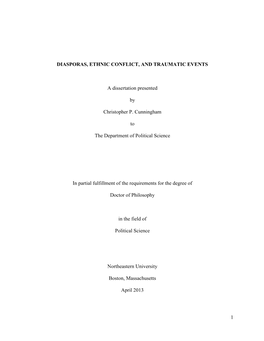 Diasporas, Ethnic Conflict, and Traumatic Events