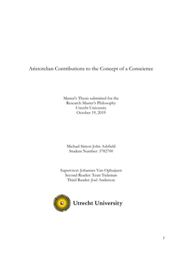 Aristotelian Contributions to the Concept of a Conscience