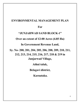 ENVIRONMENTAL MANAGEMENT PLAN for “JUNJARWAD SAND