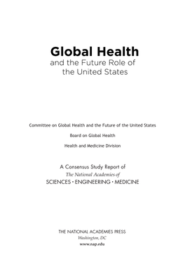 Global Health and the Future Role of the United States