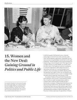 15. Women and the New Deal: Gaining Ground in Politics and Public Life Fdr4freedoms 2