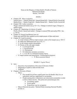 Notes on the Margins of Adam Smith's Wealth of Nations