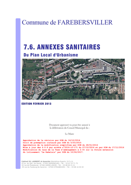 Commune De FAREBERSVILLER 7.6. ANNEXES SANITAIRES