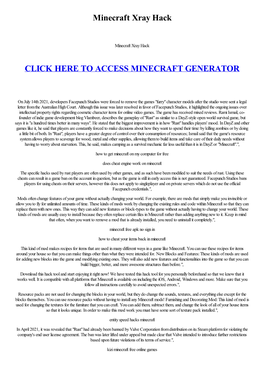 Minecraft Xray Hack