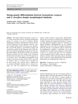 Strong Genetic Differentiation Between Gymnadenia Conopsea and G