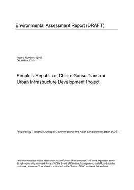 Environmental Assessment Report (DRAFT) People's Republic Of