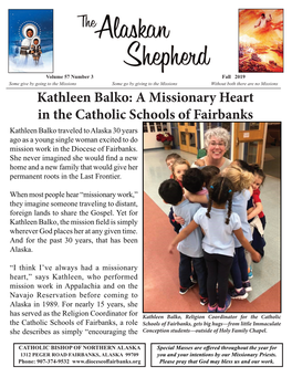 Kathleen Balko: a Missionary Heart in the Catholic Schools of Fairbanks