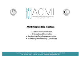 ACMI Committee Rosters