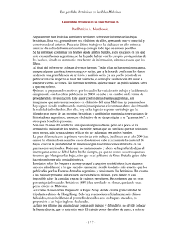 1 / 7 - Las Pérdidas Británicas En Las Islas Malvinas Permite La Difusión Mencionando La Fuente Para Casos De Difusión Particular