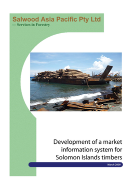 Development of Market Information System for Solomon Island Timbers