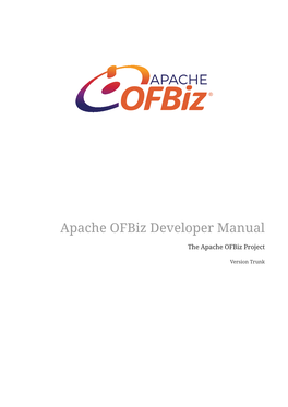 Apache Ofbiz Developer Manual