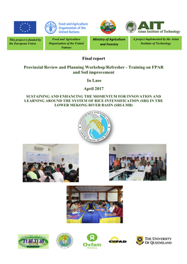 Final Report Provincial Review and Planning Workshop/Refresher