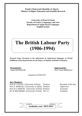 The British Labour Party (1906-1994)