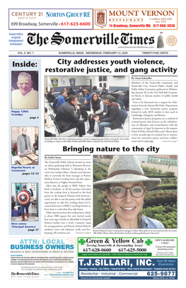 FEBRUARY 12, 2020 TWENTY-FIVE CENTS Inside: City Addresses Youth Violence, Restorative Justice, and Gang Activity