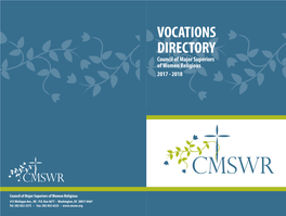 VOCATIONS DIRECTORY Council of Major Superiors of Women Religious 2017 - 2018