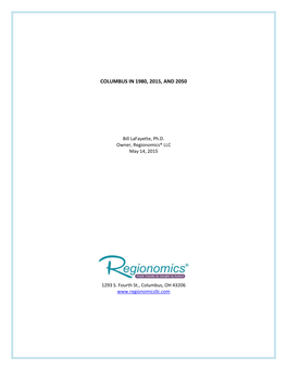 Columbus in 1980, 2015, and 2050