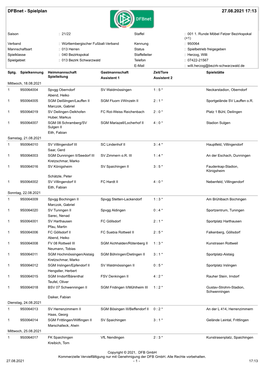 Dfbnet - Spielplan 27.08.2021 17:13