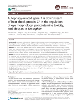 Autophagy-Related Gene 7 Is Downstream of Heat Shock Protein