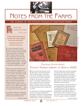 Notes from the Farms the Journal of the Stickley Museum at Craftsman Farms