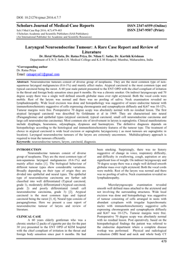 Scholars Journal of Medical Case Reports