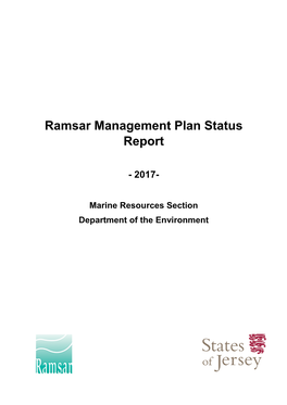 Ramsar Management Plan: Status Report 2017