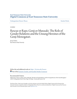 Rescue Or Rape, Genji Or Murasaki: the Role of Gender Relations and the Unsung Heroines of the Genji Monogatari