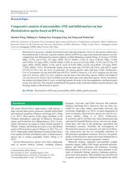 Comparative Analysis of Microsatellite, SNP, and Indel Markers in Four Rhododendron Species Based on RNA-Seq