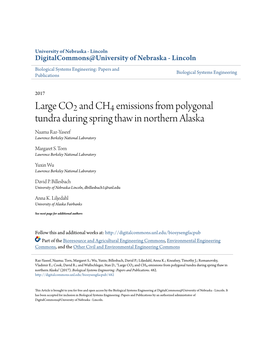 Large CO2 and CH4 Emissions from Polygonal Tundra During Spring Thaw in Northern Alaska Naama Raz-Yaseef Lawrence Berkeley National Laboratory