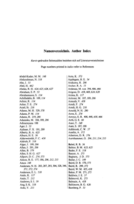 Namenverzeichnis. Author Index