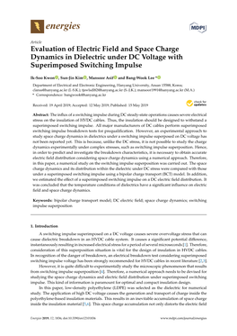 Evaluation of Electric Field and Space Charge Dynamics in Dielectric Under DC Voltage with Superimposed Switching Impulse