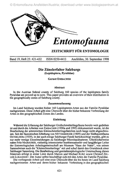 Entomofauna Ansfelden/Austria; Download Unter