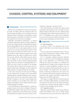 Chassis, Control Systems and Equipment