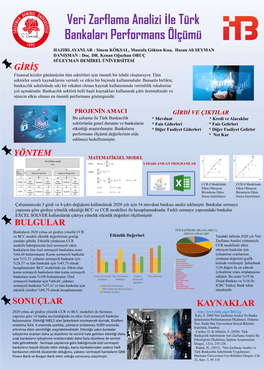 Veri Zarflama Analizi İle Türk Bankaları Performans Ölçümü