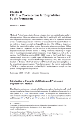 CHIP: a Co-Chaperone for Degradation by the Proteasome