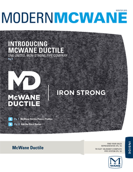 INTRODUCING MCWANE DUCTILE ONE UNITED, IRON-STRONG PIPE COMPANY Pg