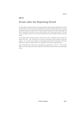 Events After the Reporting Period