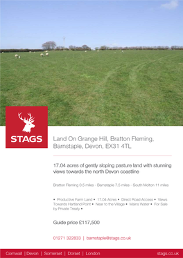 Land on Grange Hill, Bratton Fleming, Barnstaple, Devon, EX31 4TL