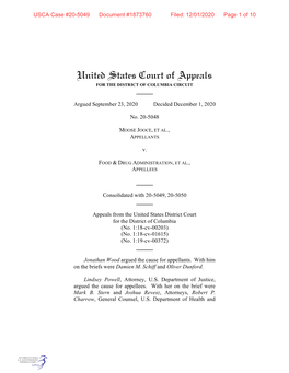 United States Court of Appeals for the DISTRICT of COLUMBIA CIRCUIT