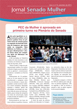 Jornal Senado Mulher Informativo Mensal Da Procuradoria Especial Da Mulher Do Senado