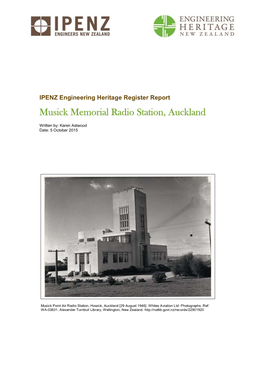 Musick Memorial Radio Station, Auckland