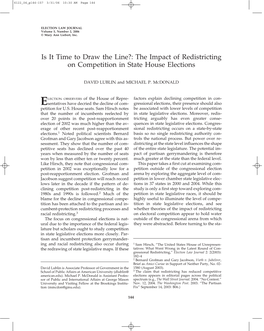 Is It Time to Draw the Line?: the Impact of Redistricting on Competition in State House Elections