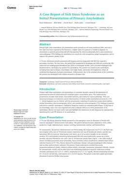 A Case Report of Sick Sinus Syndrome As an Initial Presentation of Primary Amyloidosis